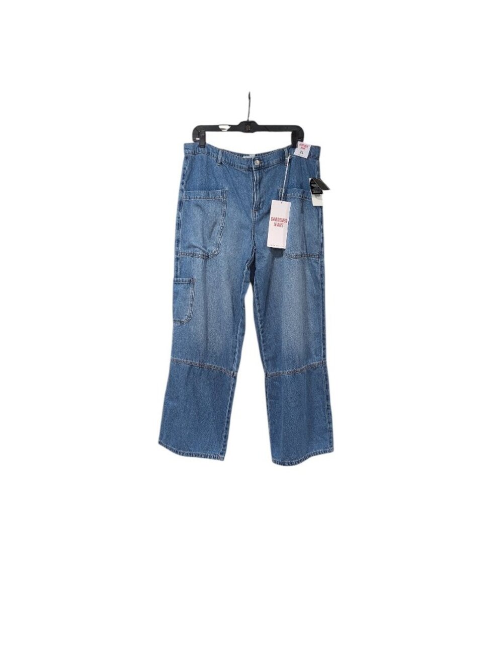 Celebrity Pink NWT Cargo Wide Leg Mid Rise Denim Jeans Casual Everyday Sz XL